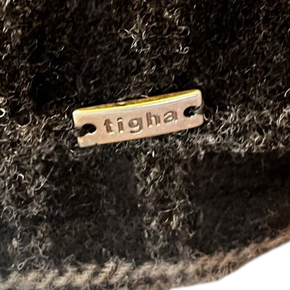 Tigha Men’s Plaid Wool Blend Jacket w/ Sherpa Collar, Black/Grey Check - Picture 8 of 16